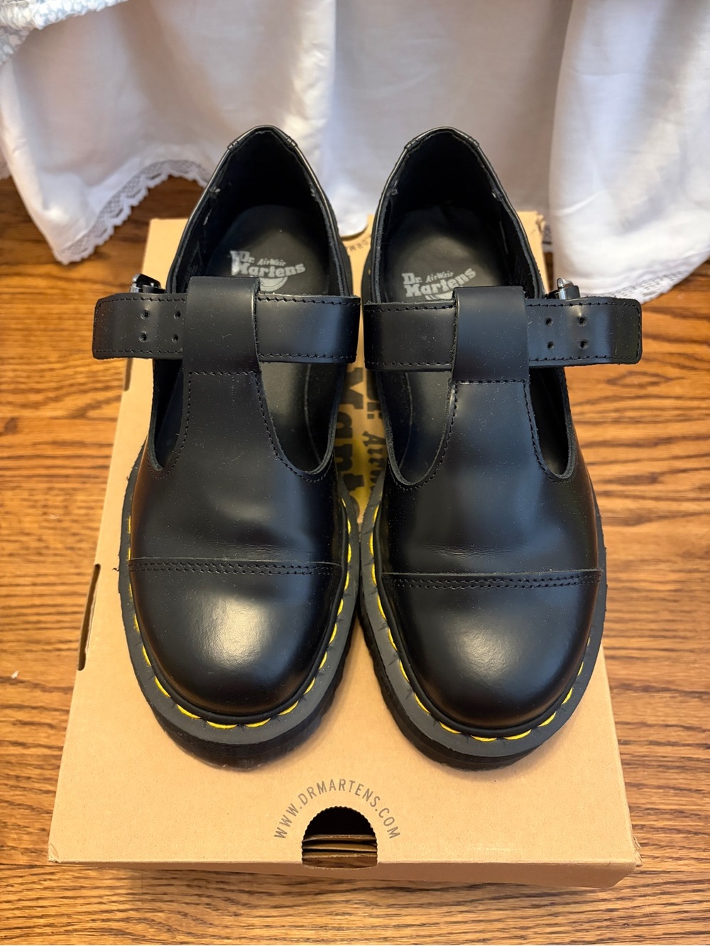 Dr. Martens Bethan Black Mary Jane Platform Shoes - Picture 3 of 7